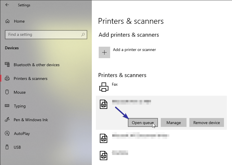 תור הדפסה נקה 01 של Windows 10
