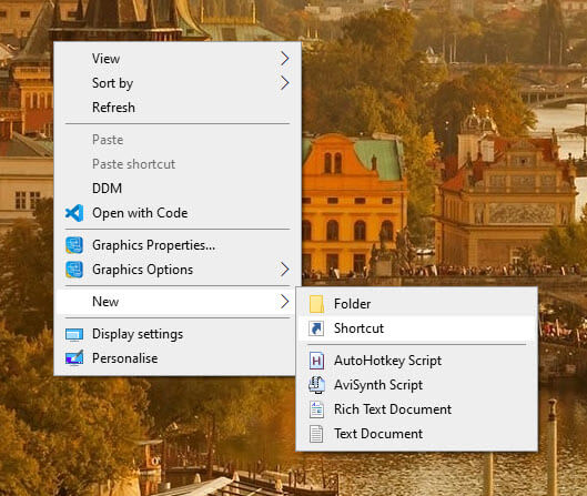 shortcut to command prompt windows 10