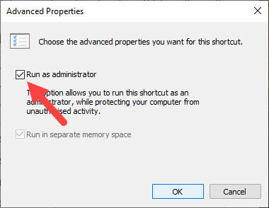 Elevated-command-prompt-shortcut-select-run-as-administrator-checkbox