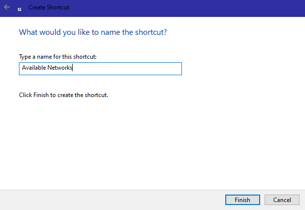 ทางลัดเครือข่าย Win10 ที่มี - ทางลัดชื่อ