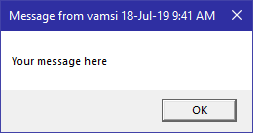 Win10 display message task Scheduler - comandă fereastră mesaj prompt